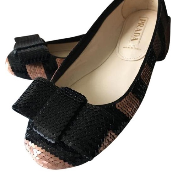 Prada Shoes - 🌟Host Pick🌟 Prada Calzature Donna Sequin Bow Flats